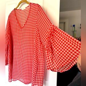 Adorable red and white gingham blouse